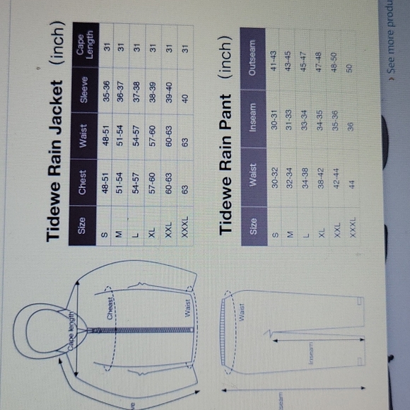 TideWe rain suit brown waterproof breathable lightweight rain gear Medium New - Picture 6 of 8